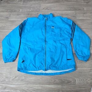 Adidas Windbreaker Jacket Full Zip Lightweight‎ Blue Striped Mens